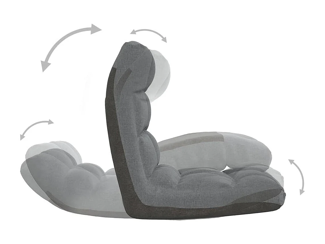 Chaise pliable de sol Gris clair Tissu