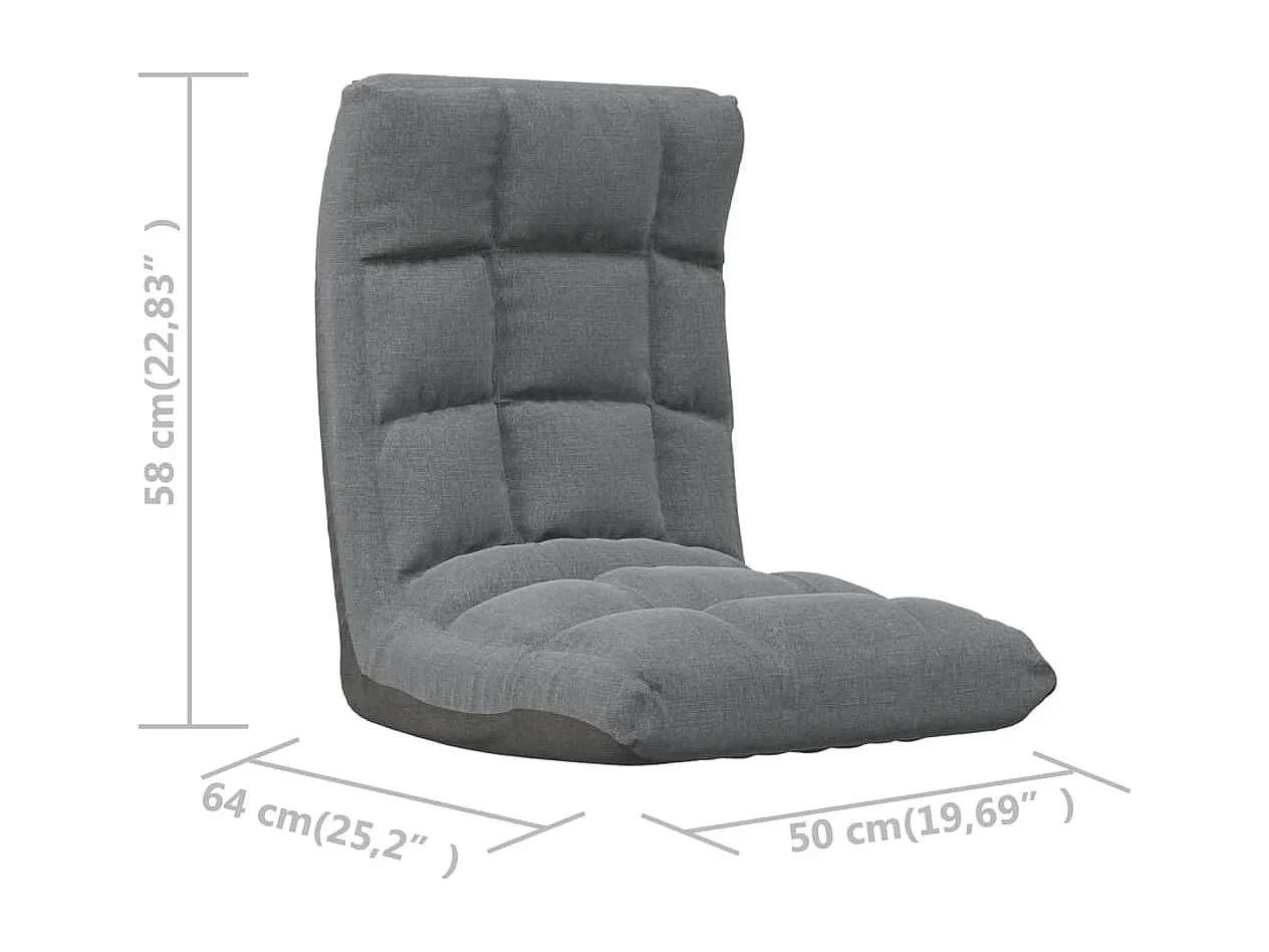 Chaise pliable de sol Gris clair Tissu