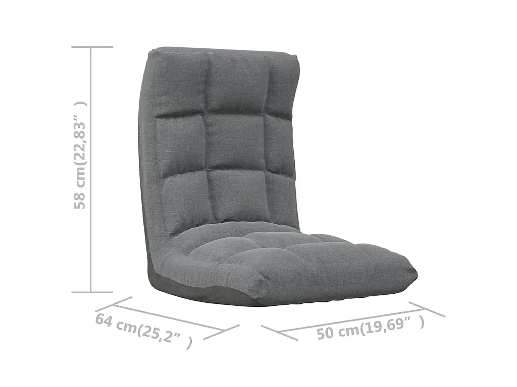 Chaise pliable de sol Gris clair Tissu
