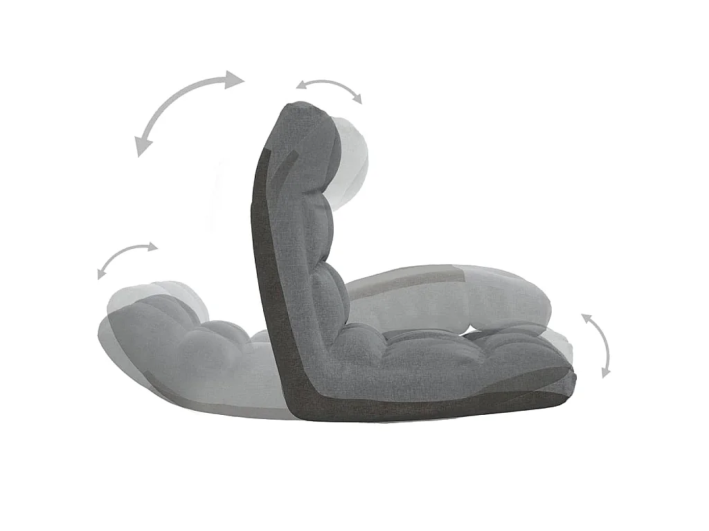 Chaise pliable de sol Gris clair Tissu