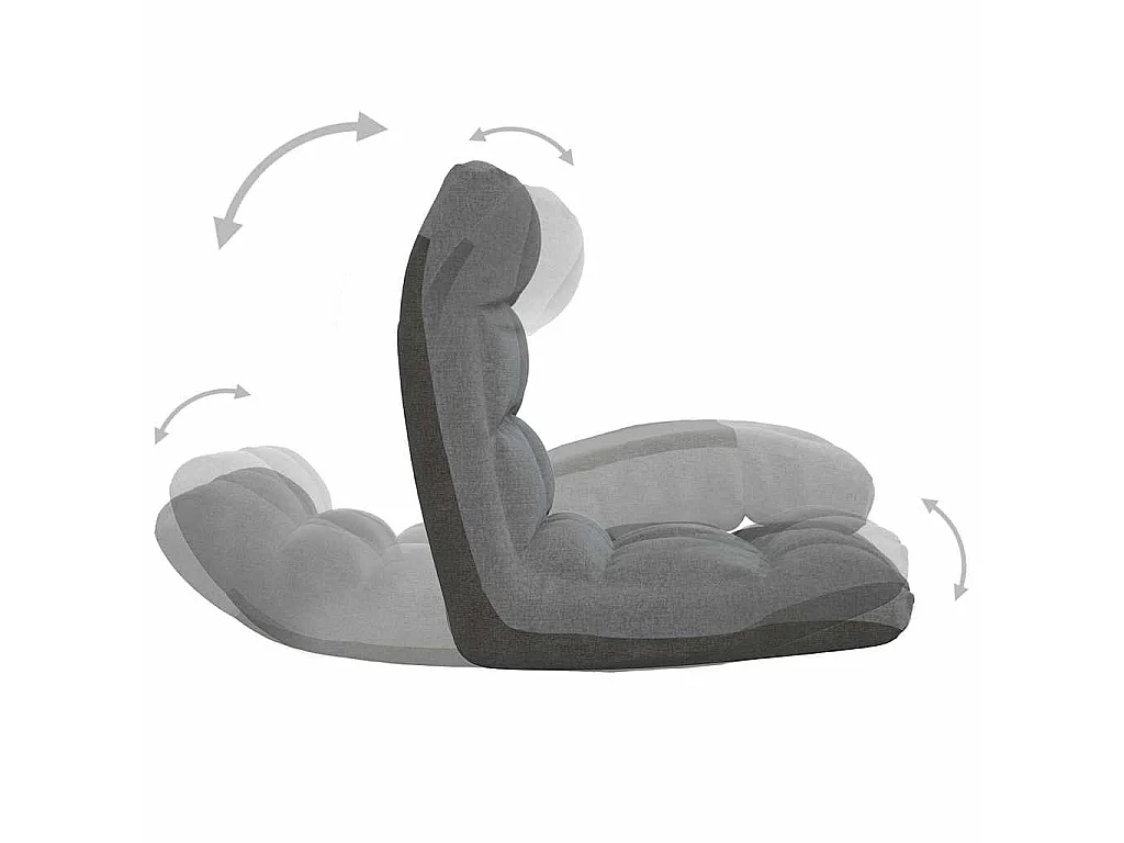 Chaise pliable de sol Gris clair Tissu