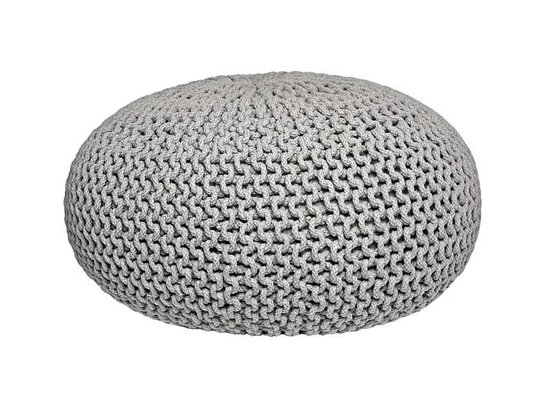Puf de punto de algodón gris claro L