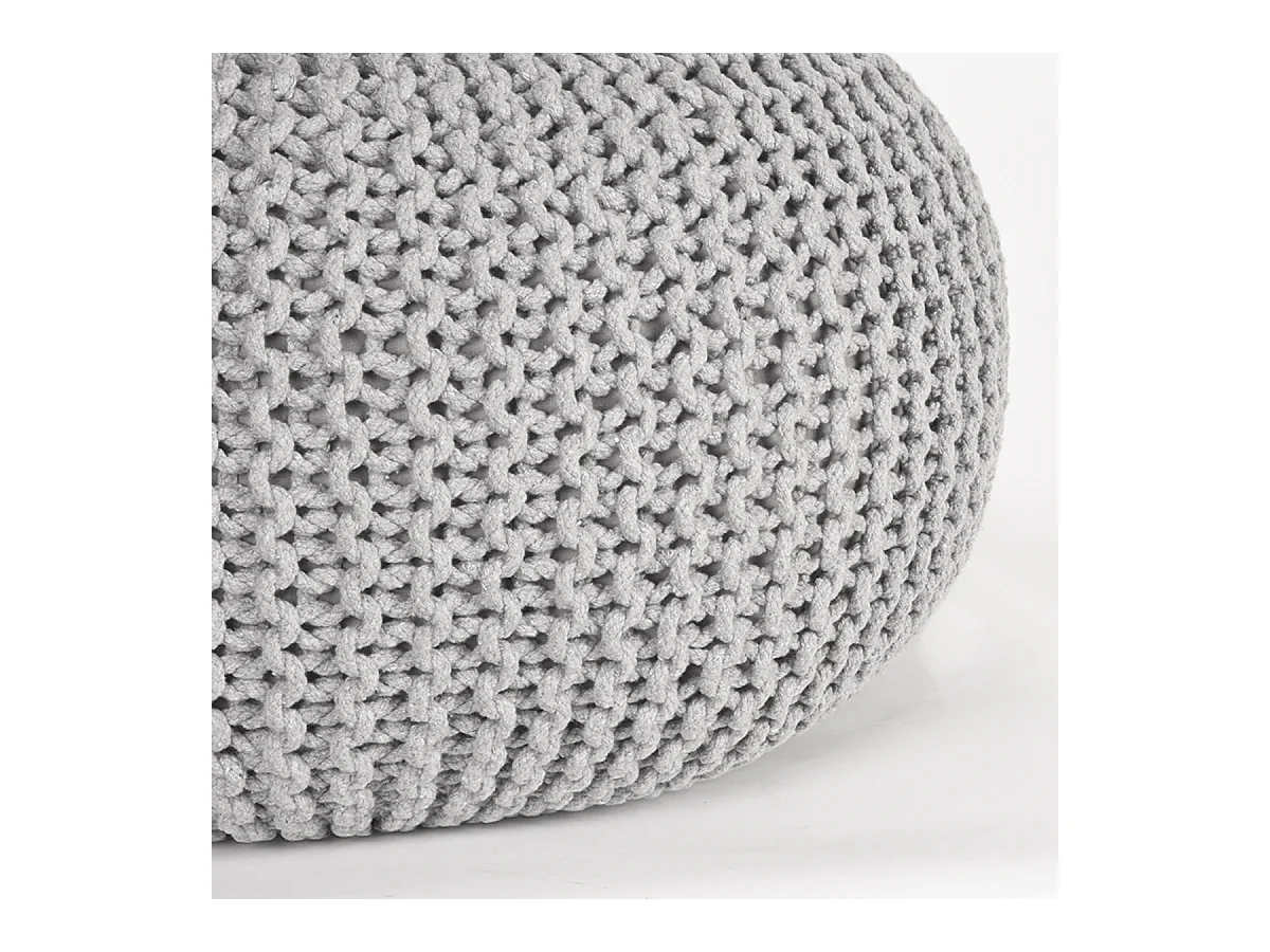 Puf de punto de algodón gris claro L