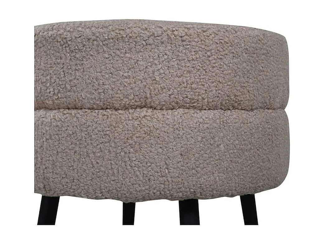 Poef Pot 40x40x40 cm teddystof zwart en beige