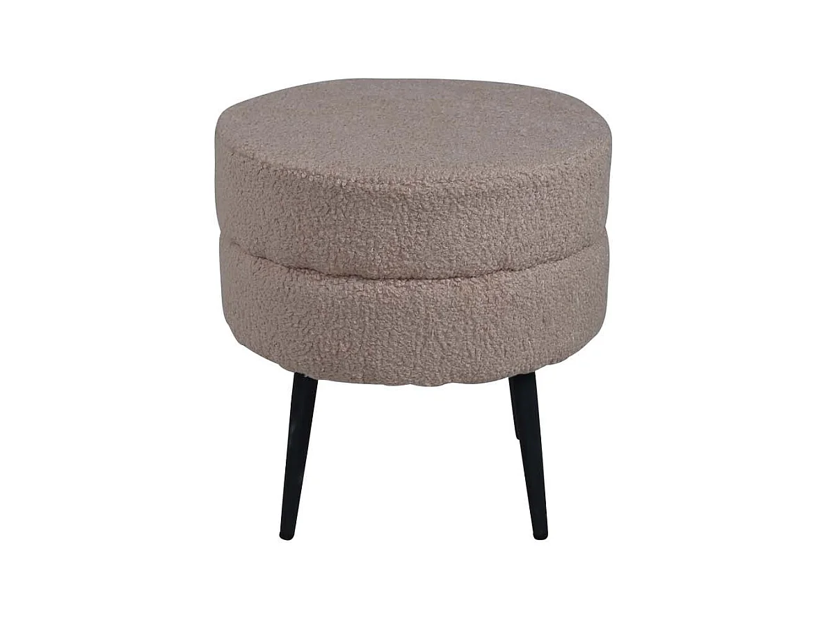 Pouf Pot 40x40x40 cm Teddy Beige et noir