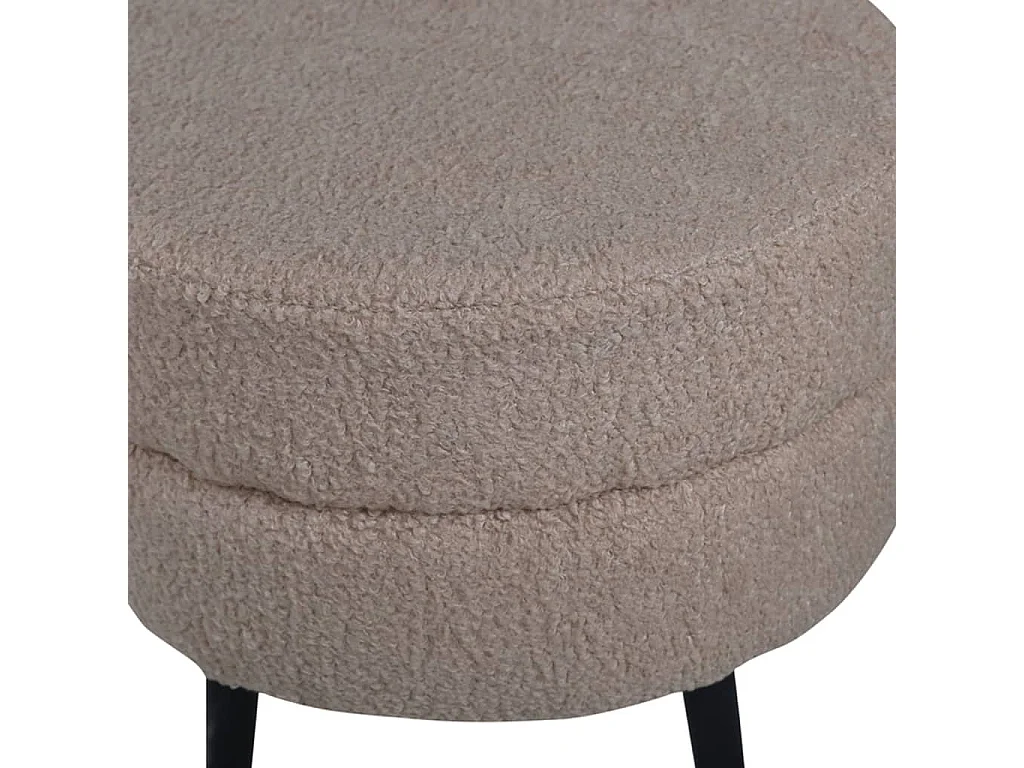Poef Pot 40x40x40 cm teddystof zwart en beige