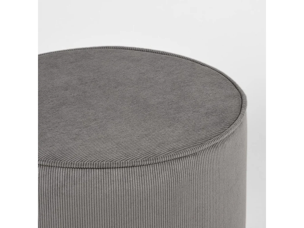 Pouf Tibo 55x55x40 cm Corde côtelée Gris foncé