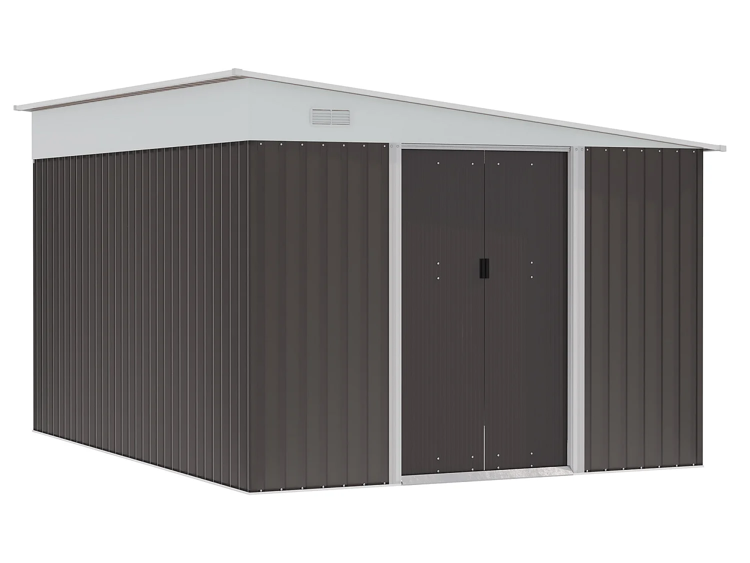 Cobertizo de jardín gris 280x345x201 cm Outsunny