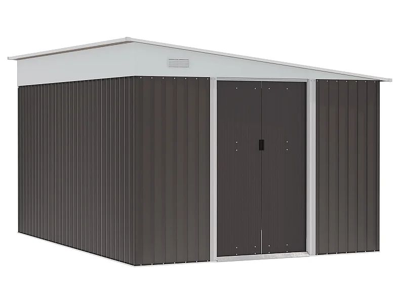 Cobertizo de jardín gris 280x345x201 cm Outsunny