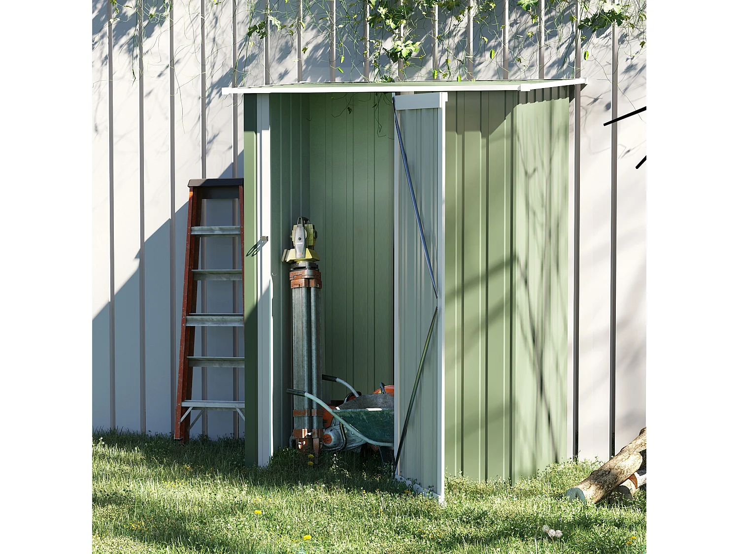 Caseta de jardín verde 142x84x189 cm Outsunny