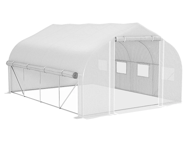 Invernadero de túnel blanco 395x300x200 cm Outsunny