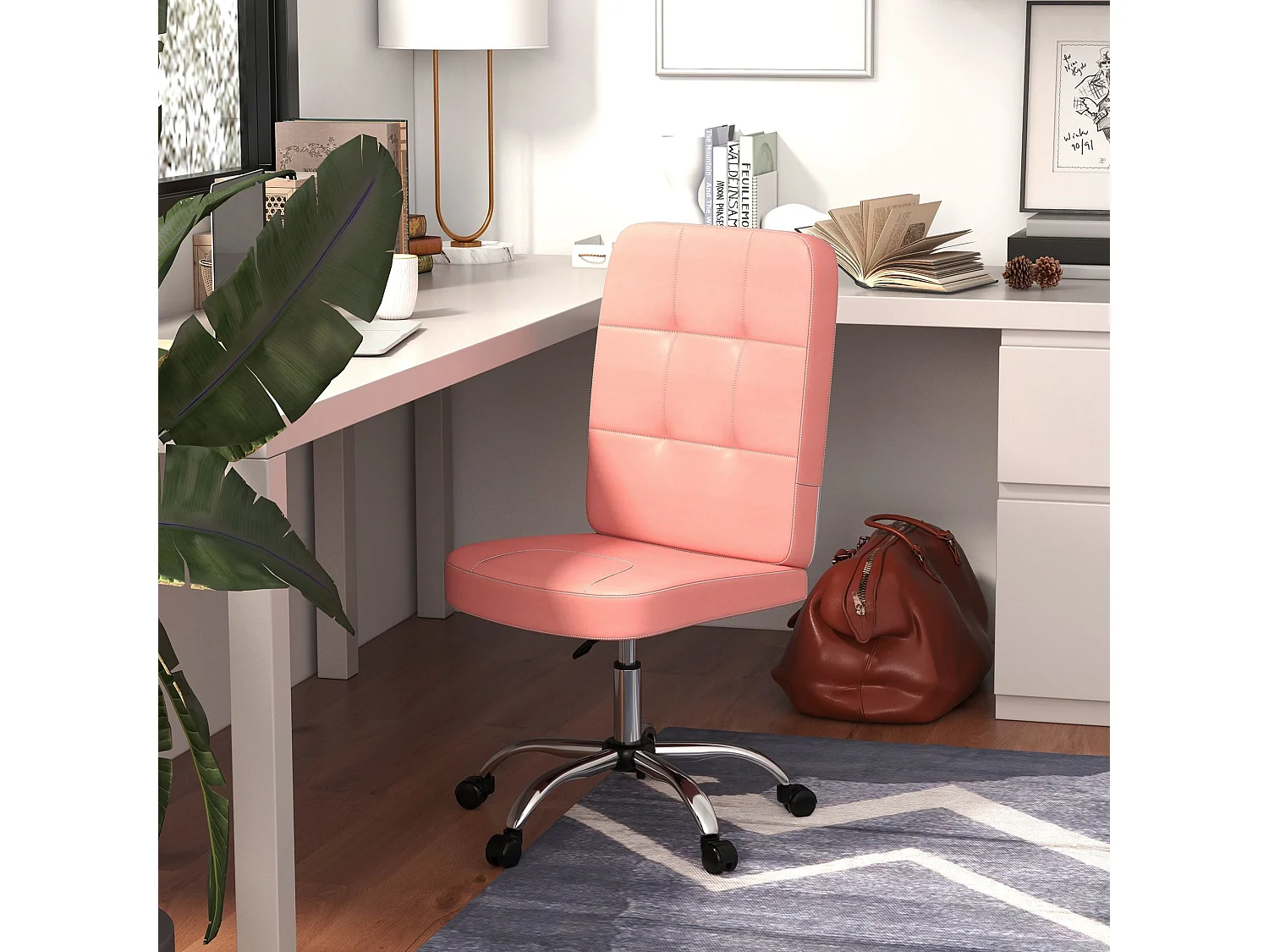 Silla de oficina rosa 45x59x100 cm Vinsetto