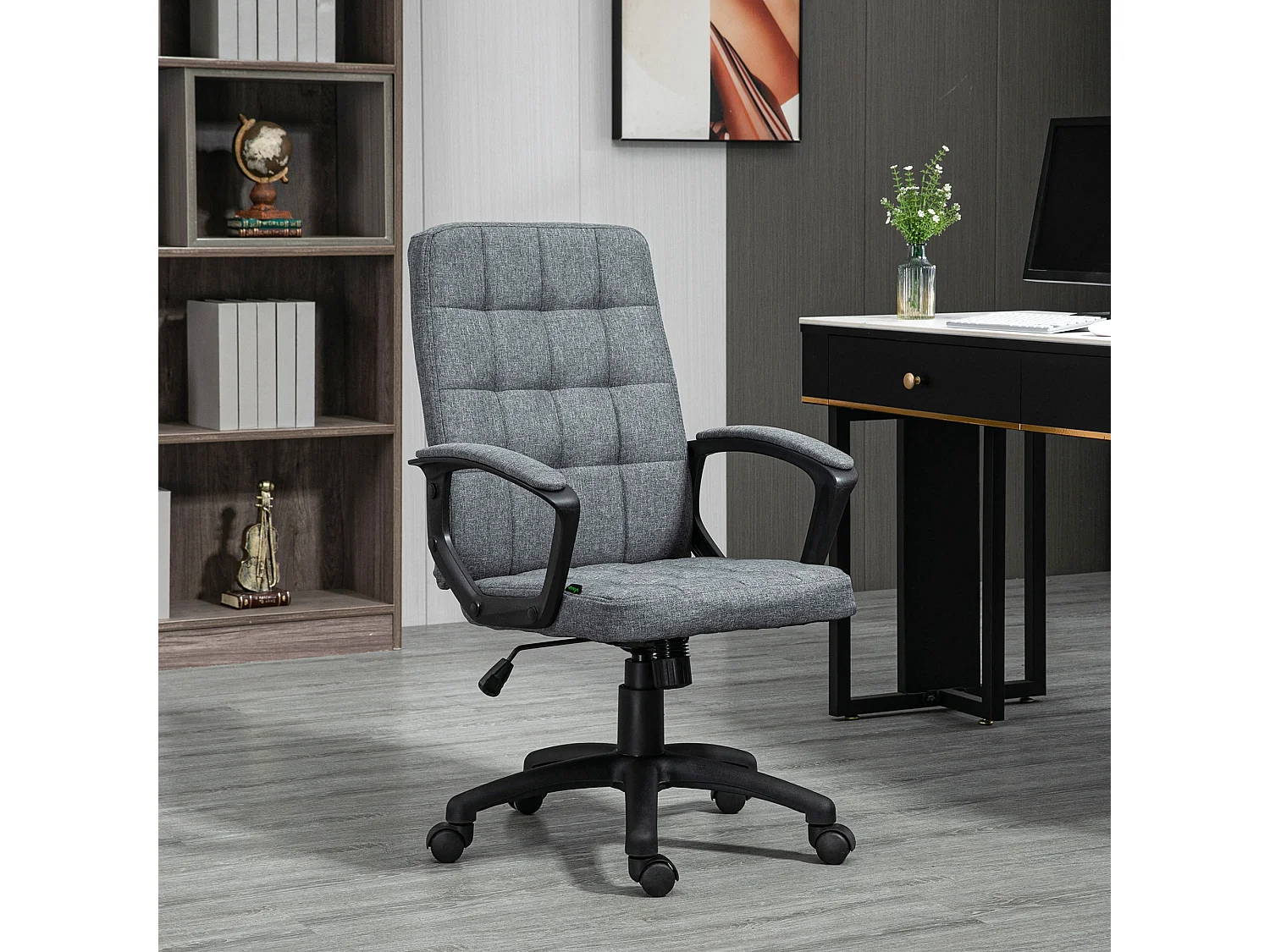 Silla de oficina gris oscuro 59x63x105.5 cm Vinsetto