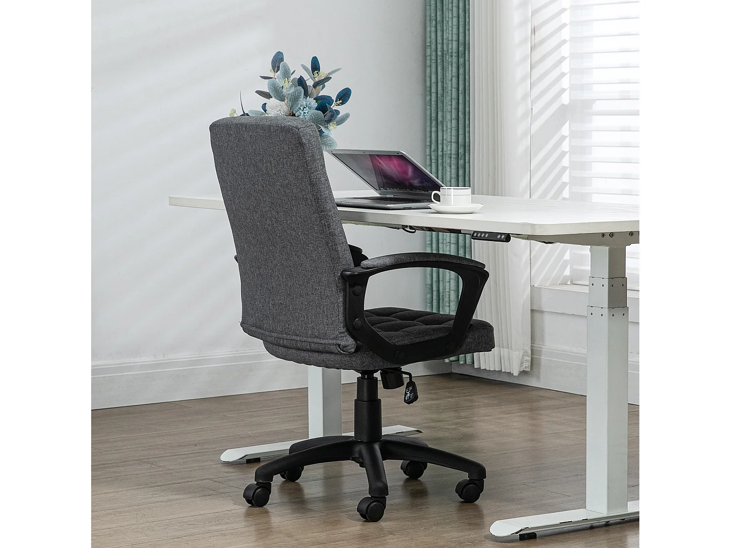 Silla de oficina gris oscuro 59x63x105.5 cm Vinsetto