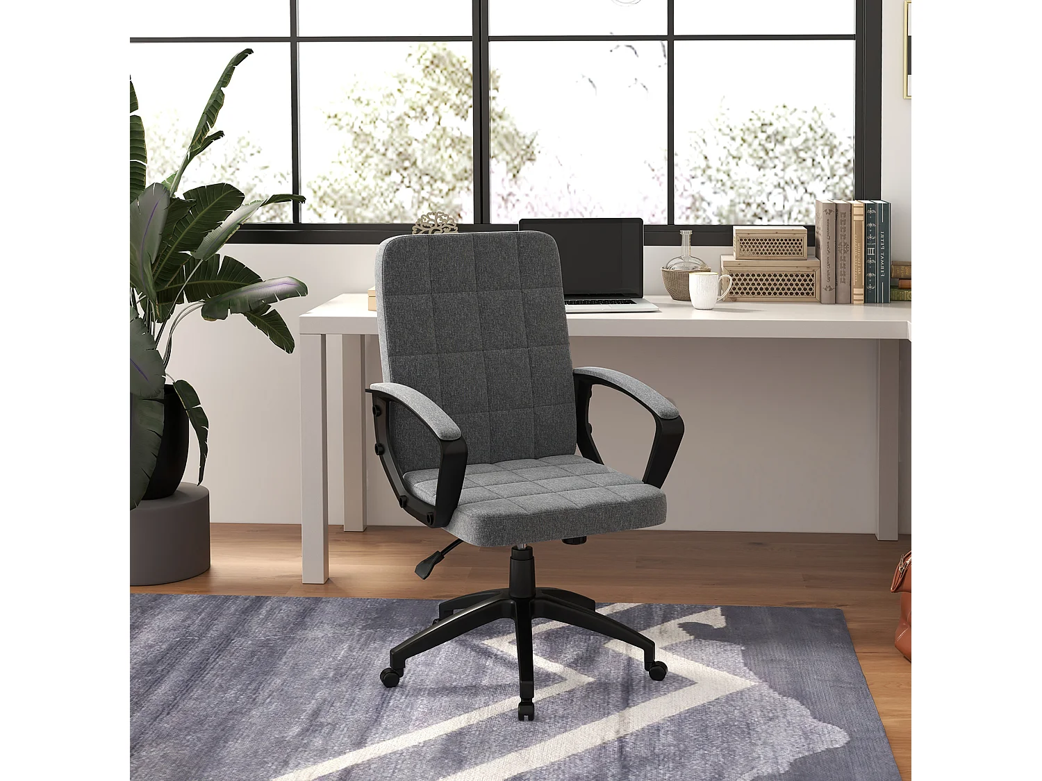 Silla de oficina gris oscuro 59x63x105.5 cm Vinsetto