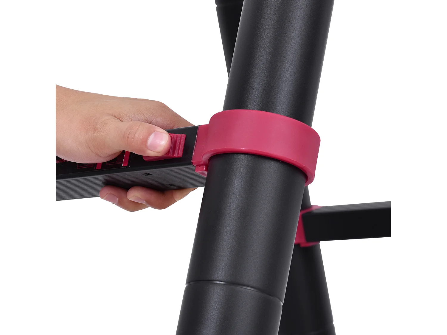 Escalera plegable negro y rojo 379x67.5x11 cm HOMCOM