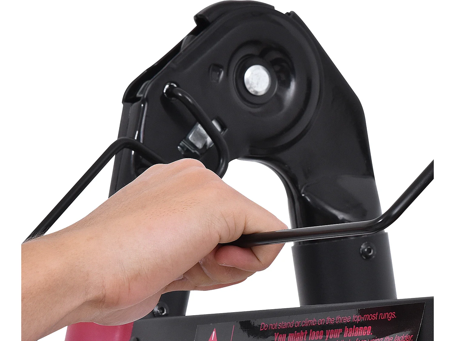 Escalera plegable negro y rojo 379x67.5x11 cm HOMCOM