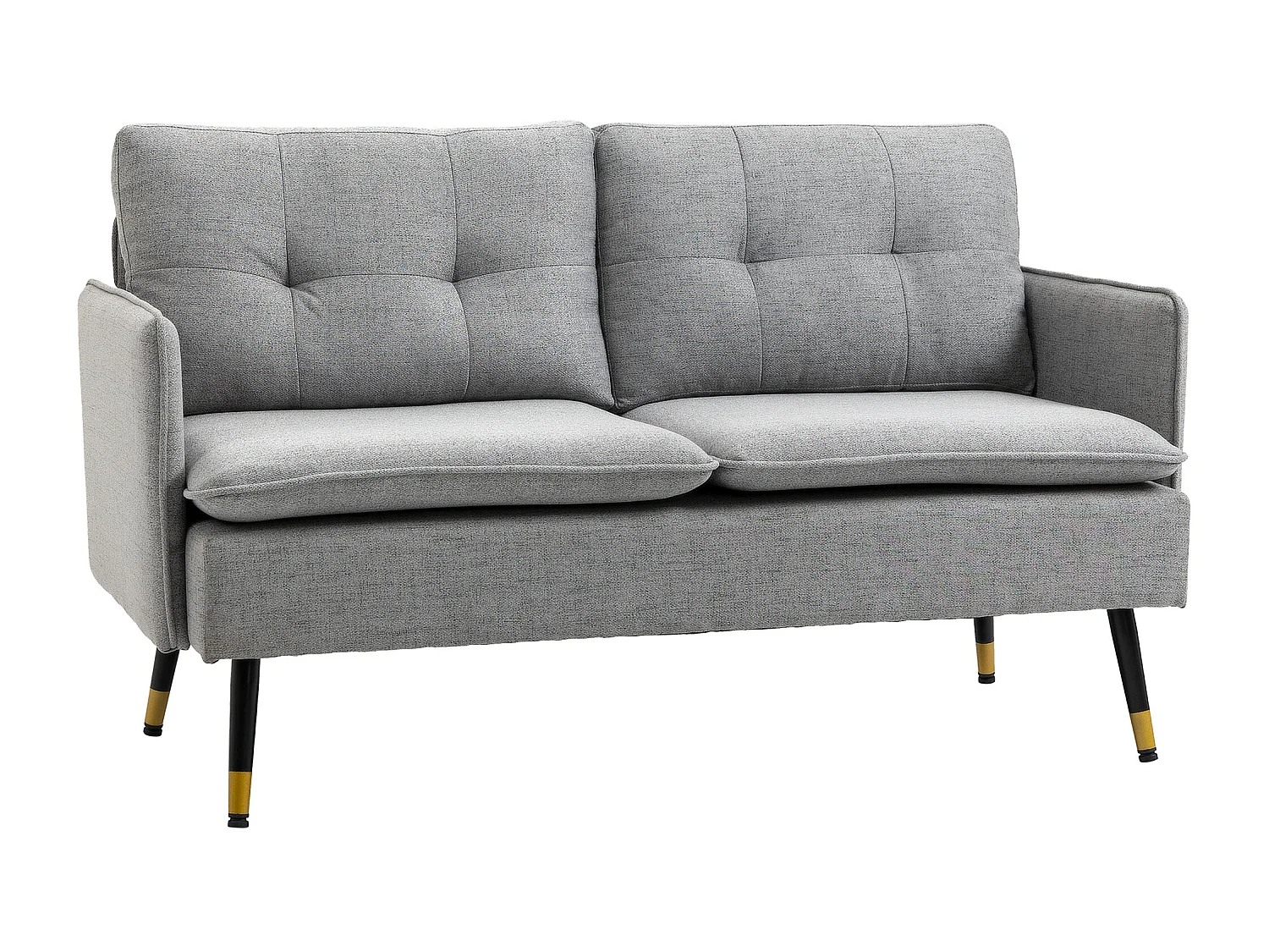 Sofá doble gris 139x68x80 cm HOMCOM