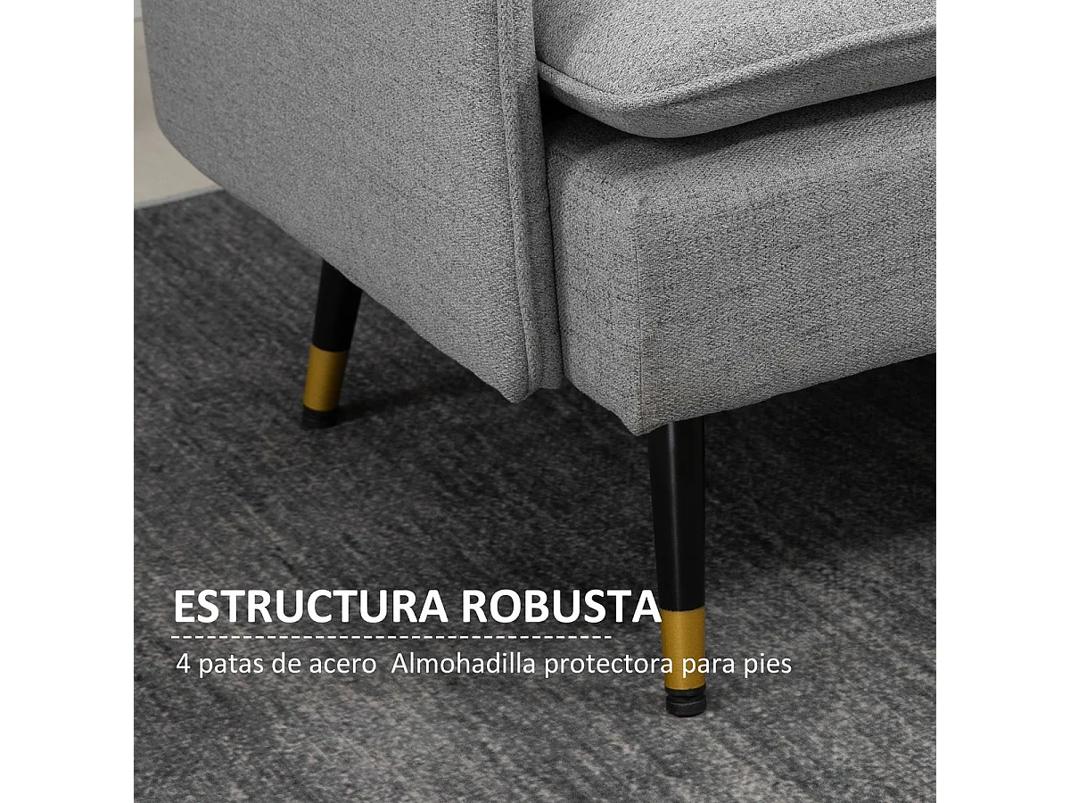 Sofá doble gris 139x68x80 cm HOMCOM