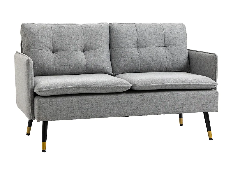 Sofá doble gris 139x68x80 cm HOMCOM