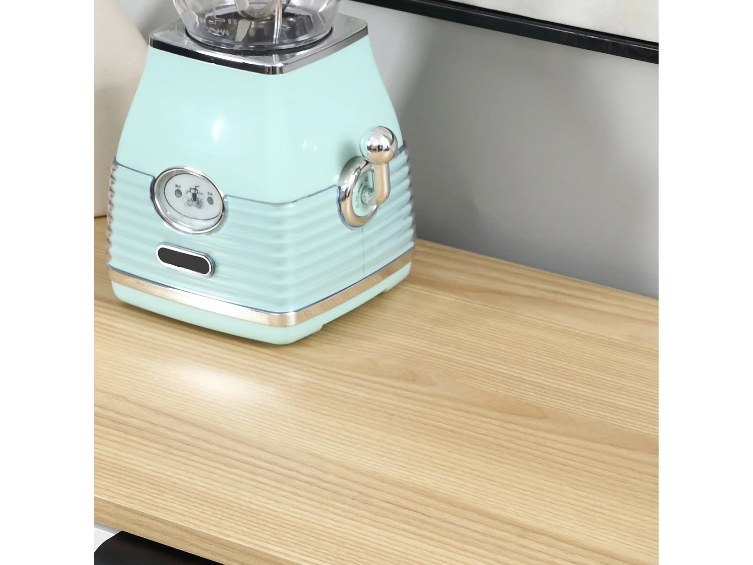 Aparador de cocina blanco y natural 120x35x77.4 cm HOMCOM