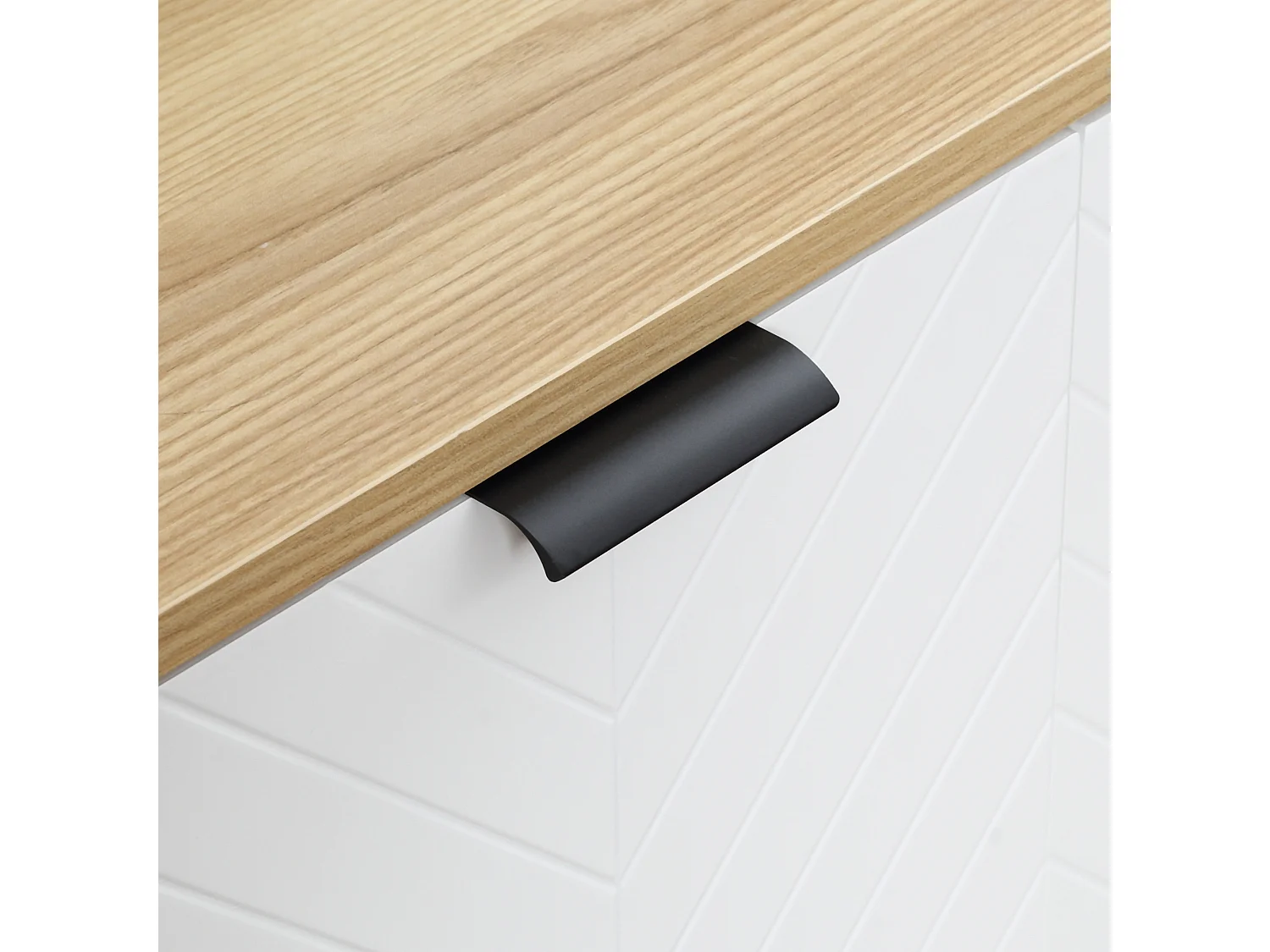 Aparador de cocina blanco y natural 120x35x77.4 cm HOMCOM