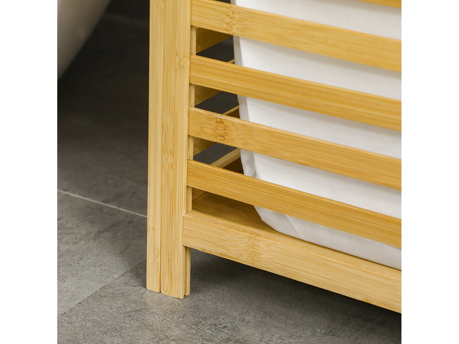 Cesto para ropa madera natural 50x36x60 cm HOMCOM