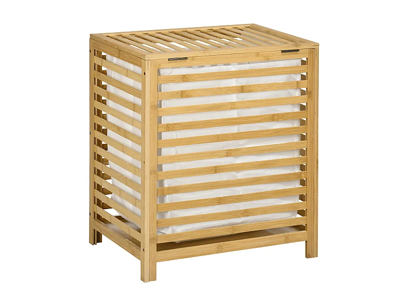 Cesto para ropa madera natural 50x36x60 cm HOMCOM