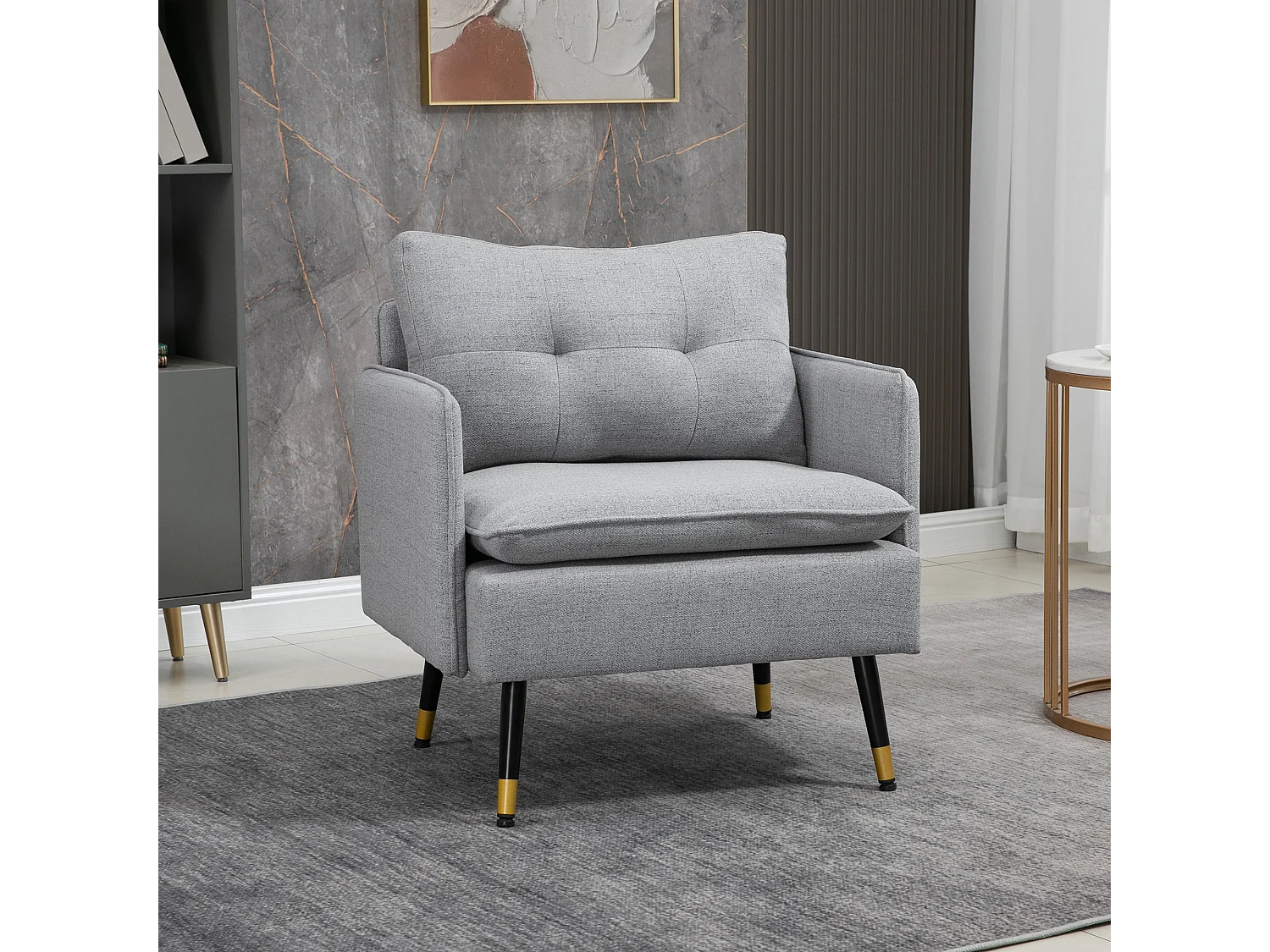 Butaca de salón gris 76x68x80 cm HOMCOM