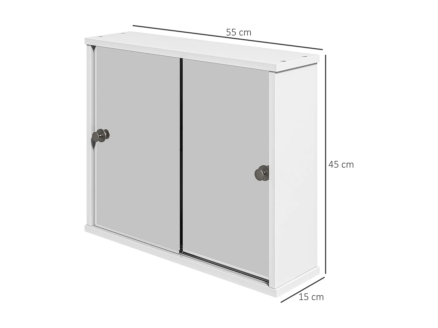 Armario con espejo blanco 55x15x45 cm kleankin