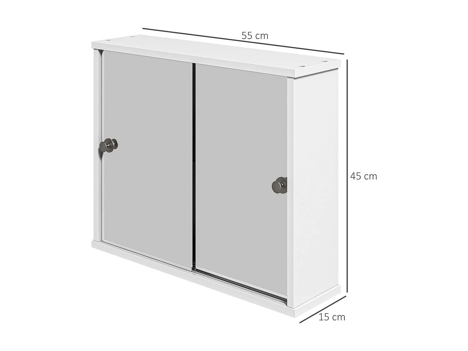 Armario con espejo blanco 55x15x45 cm kleankin