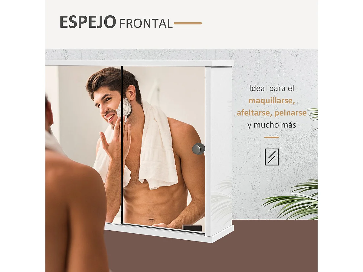 Armario con espejo blanco 55x15x45 cm kleankin