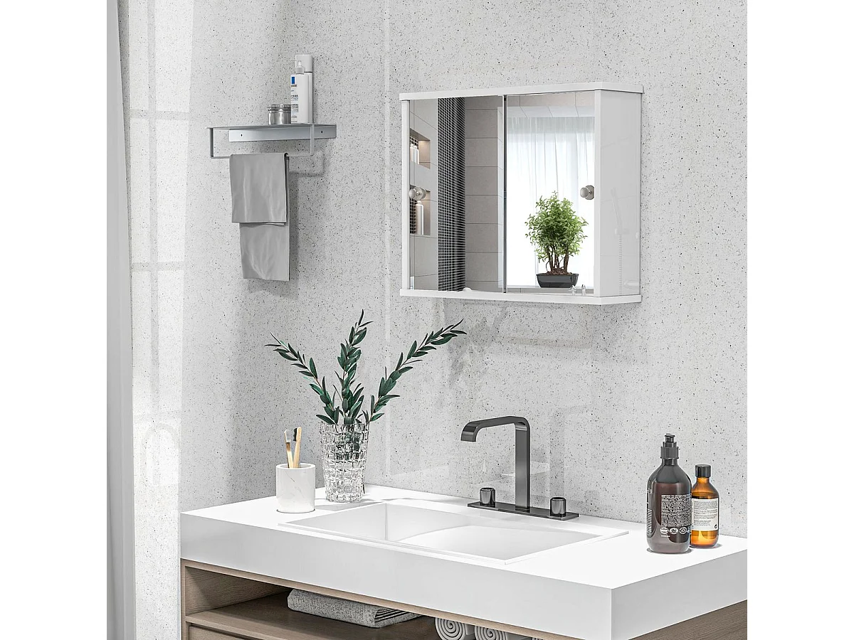 Armario con espejo blanco 55x15x45 cm kleankin