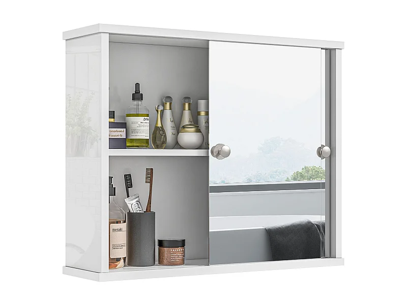 Armario con espejo blanco 55x15x45 cm kleankin