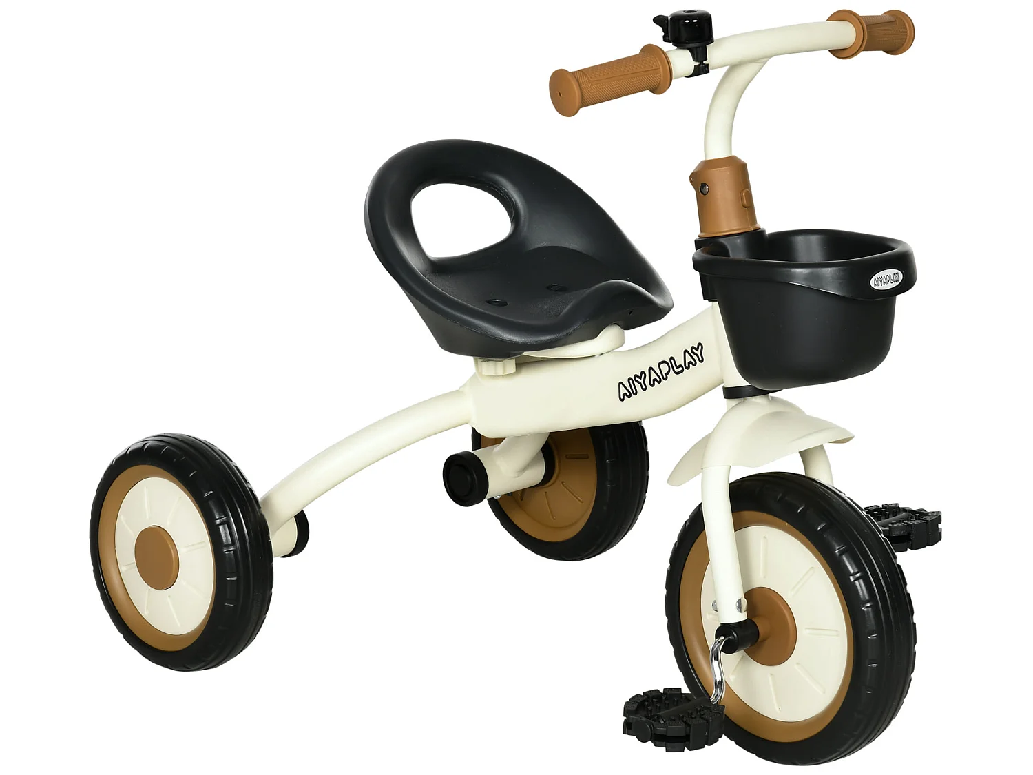 Triciclo para niños crema 70.5x50x58 cm AIYAPLAY