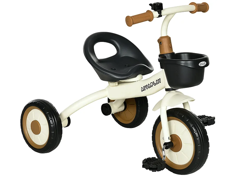 Triciclo para niños crema 70.5x50x58 cm AIYAPLAY