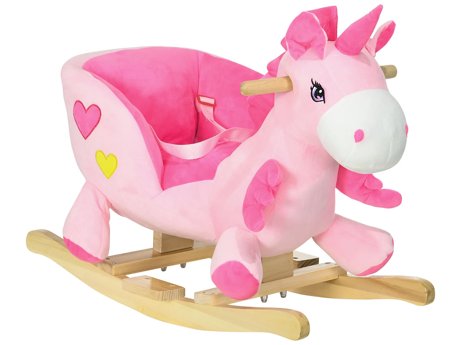 Caballito balancín rosa 65x35x45 cm HOMCOM