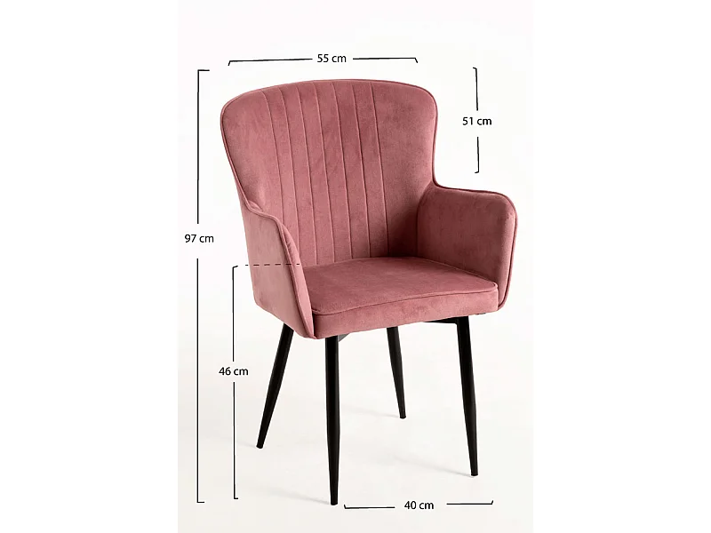 Packs Sillas Comedor - Pack 4 Sillas Dalye Terciopelo - Rosa