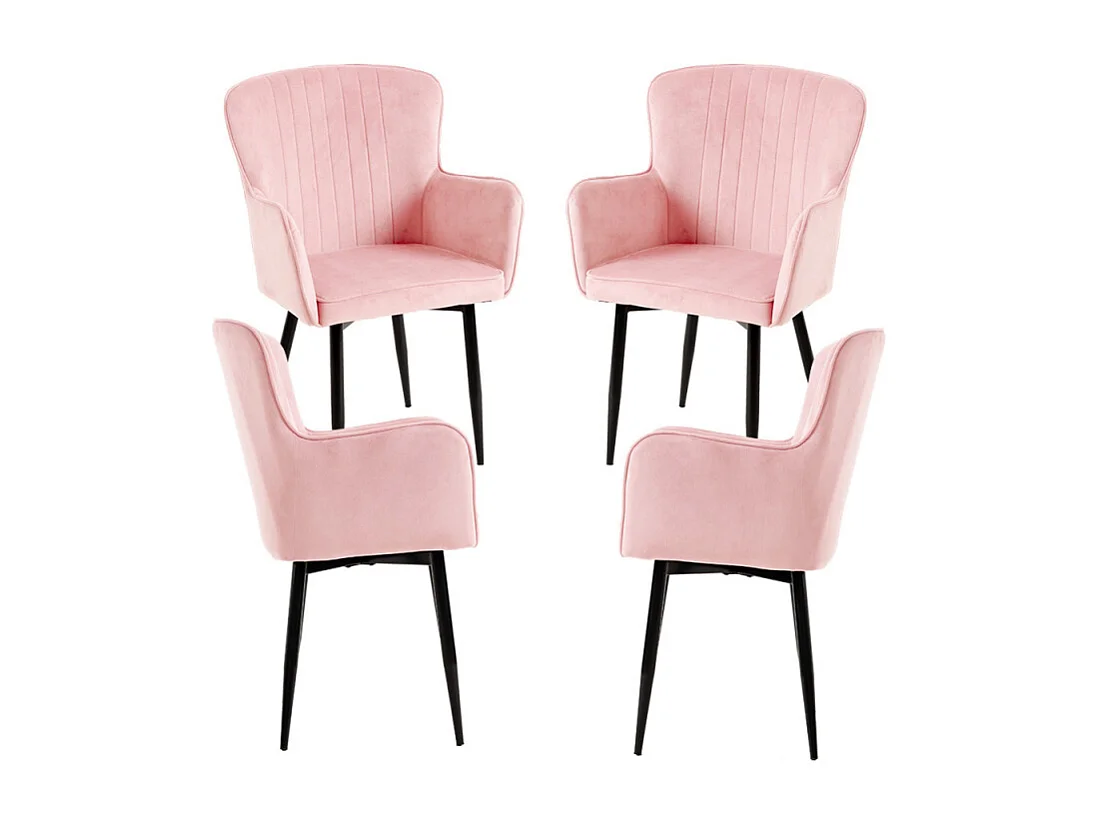 Packs Sillas Comedor - Pack 4 Sillas Dalye Terciopelo - Rosa