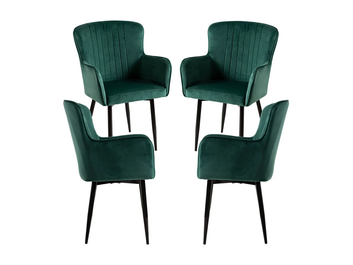 Packs Sillas Comedor - Pack 4 Sillas Dalye Terciopelo - Verde