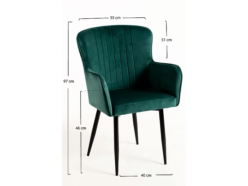 Packs Sillas Comedor - Pack 4 Sillas Dalye Terciopelo - Verde