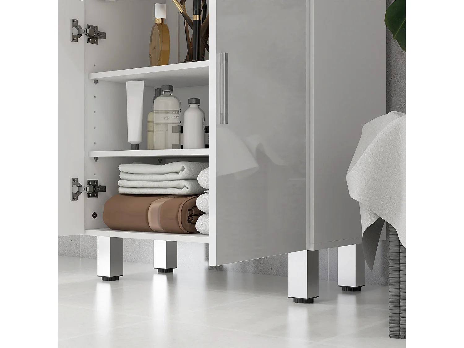 Mueble auxiliar baño blanco 60x30x93 cm kleankin