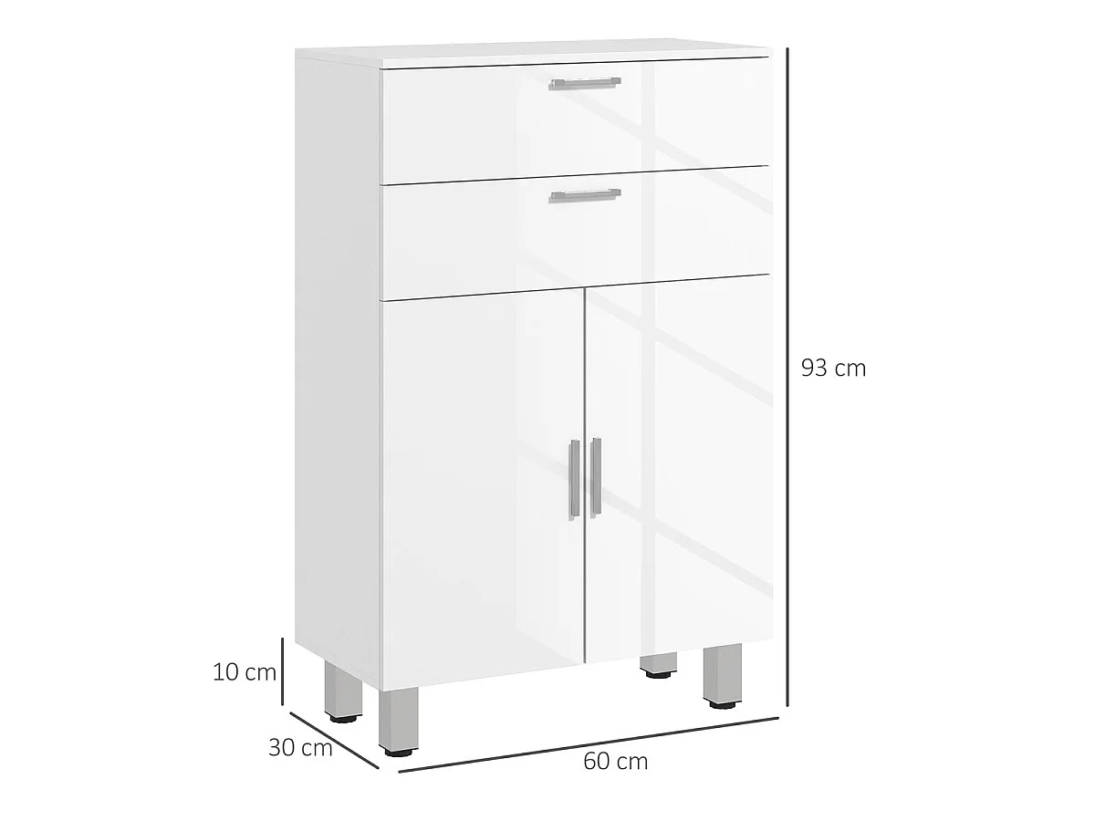 Mueble auxiliar baño blanco 60x30x93 cm kleankin