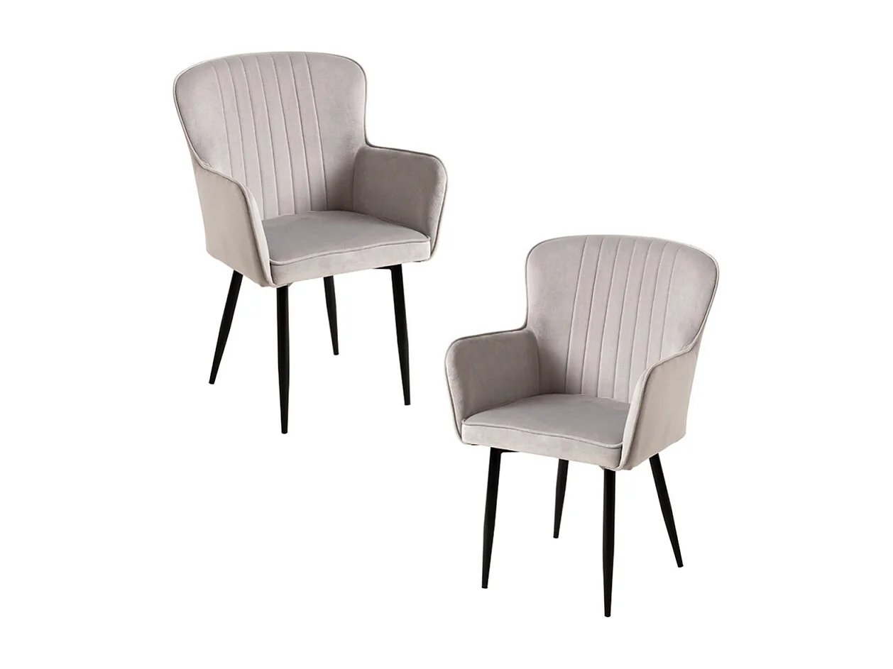 Packs Sillas Comedor - Pack 2 Sillas Dalye Terciopelo - Gris