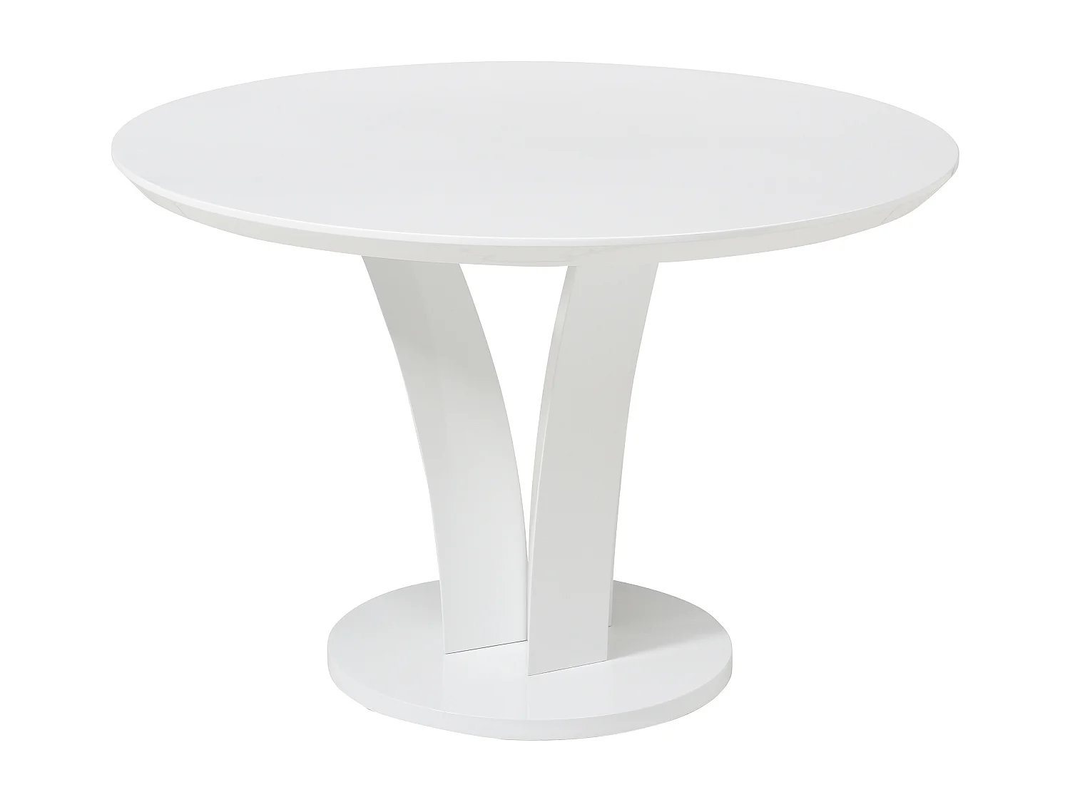 Tavolo da pranzo tondo 4 persone in MDF Bianco laccato  - VIALETA