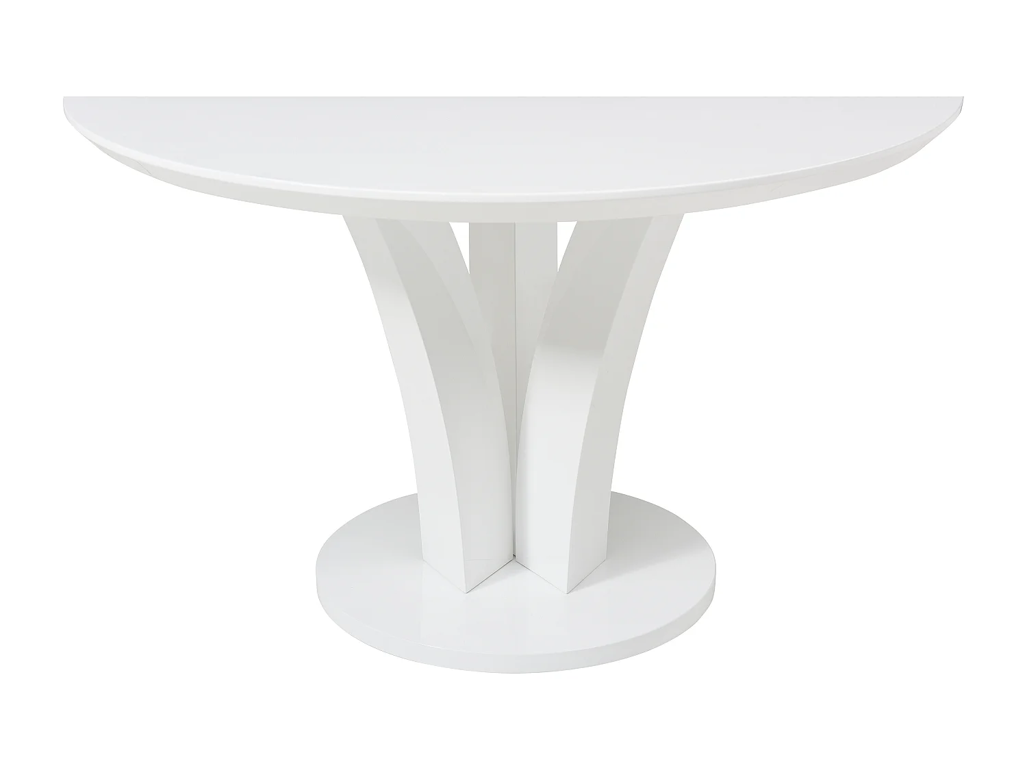 Table à manger ronde 4 personnes en MDF - Blanc laqué - VIALETA