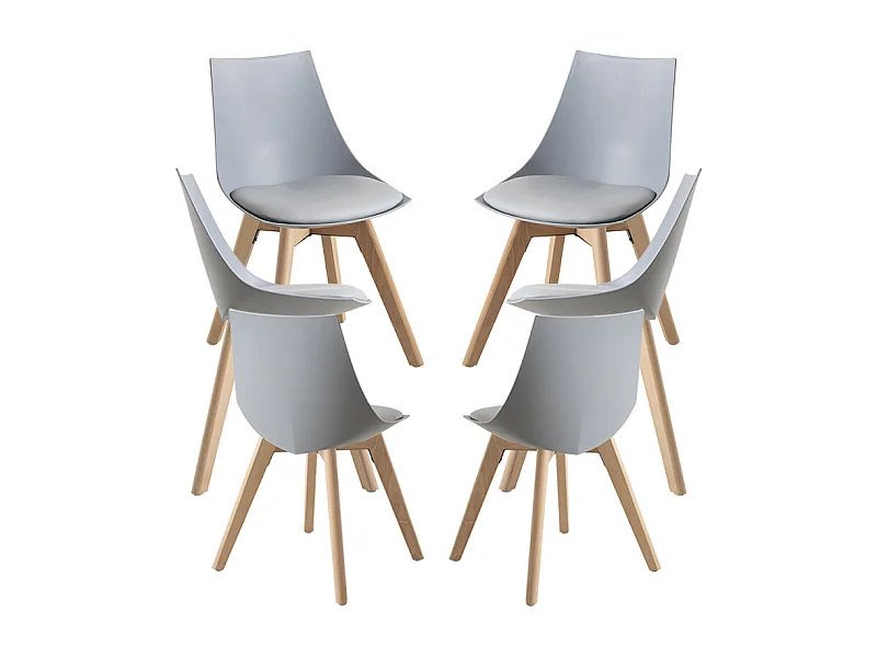 Packs Sillas Comedor - Pack 6 Sillas Blok - Gris claro