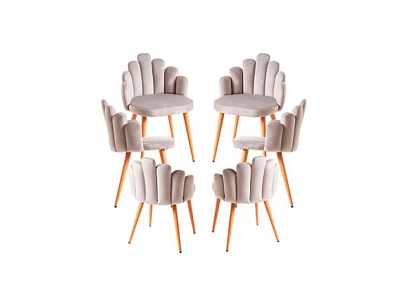 Packs Sillas Comedor - Pack 6 Sillas Hand Terciopelo - Gris