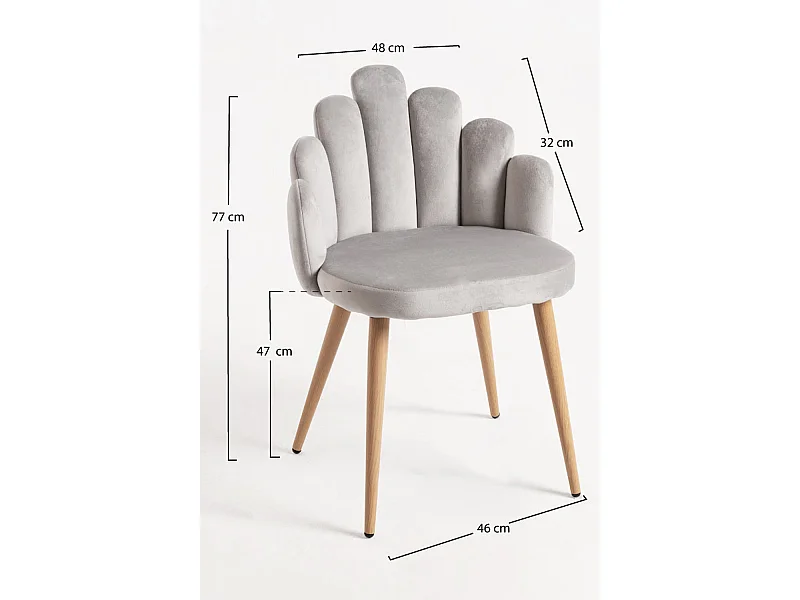 Packs Sillas Comedor - Pack 6 Sillas Hand Terciopelo - Gris