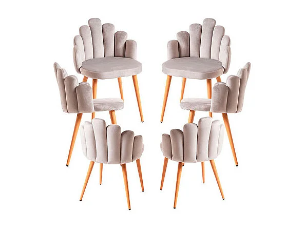 Packs Sillas Comedor - Pack 6 Sillas Hand Terciopelo - Gris
